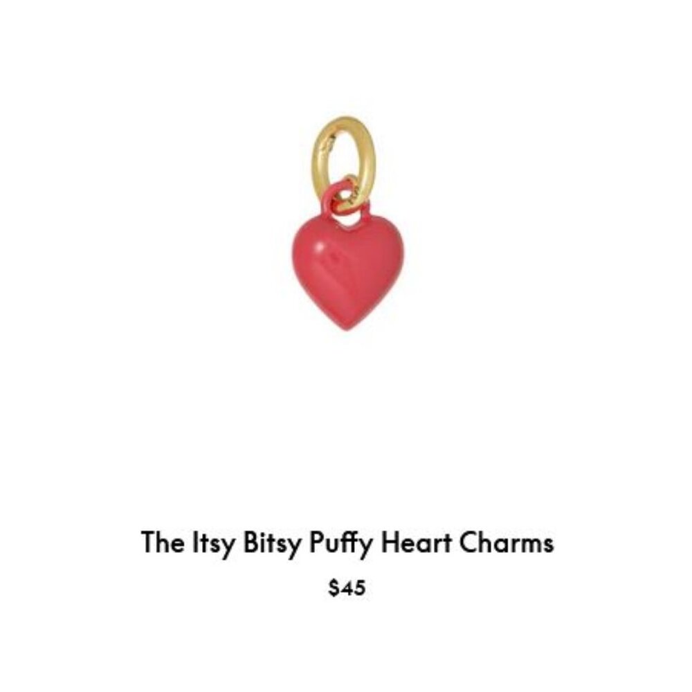 Roxanne Assoulin The Itsy Bitsy Puffy Heart Charm Dark Rose firm price
